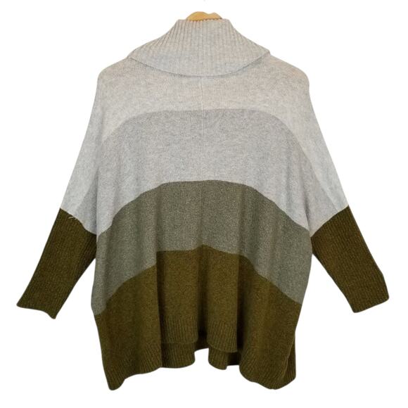 LOFT Women's Boxy Oversized Fit Cowl Neck Sweater Gray Green Size Large - Picture 2 of 5